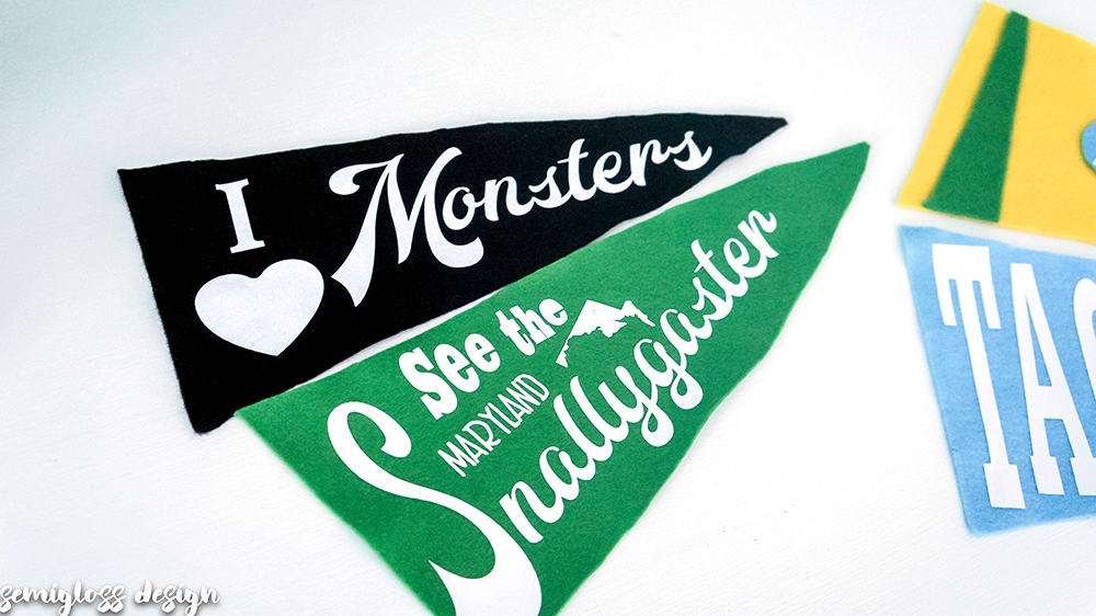 vintage style pennant | heat transfer vinyl project | silhouette project | vintage crafts | DIY pennant | room decor | kids room decor | vintage pennant | banner | travel decor | wall hangings | bunting | DIY flag | signs | retro decor 