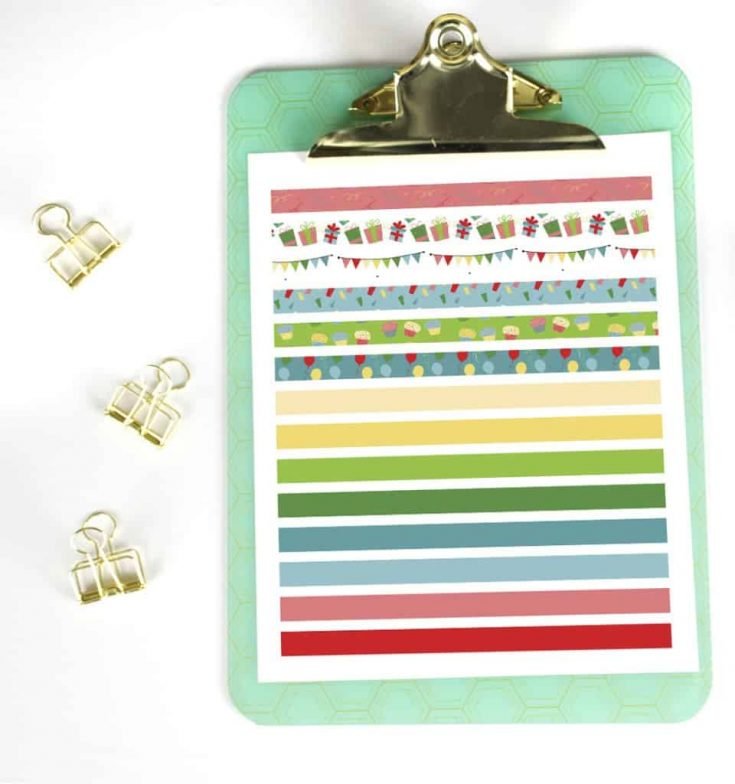 Free Printable Washi Tape for Birthdays and Celebrations - Semigloss Design