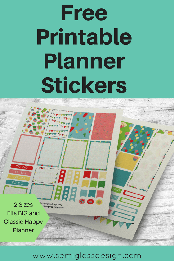 Celebration planner stickers printable