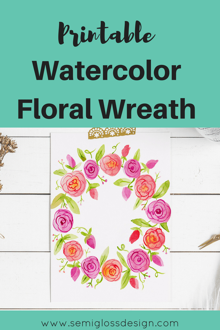 printable wall art | printable watercolor floral wreath | printable watercolor | fall printable | Autumn printable | free printable | floral printable | farmhouse printable