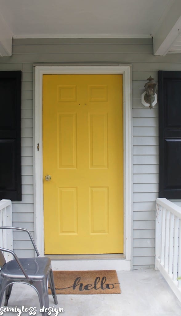 yellow painted front door