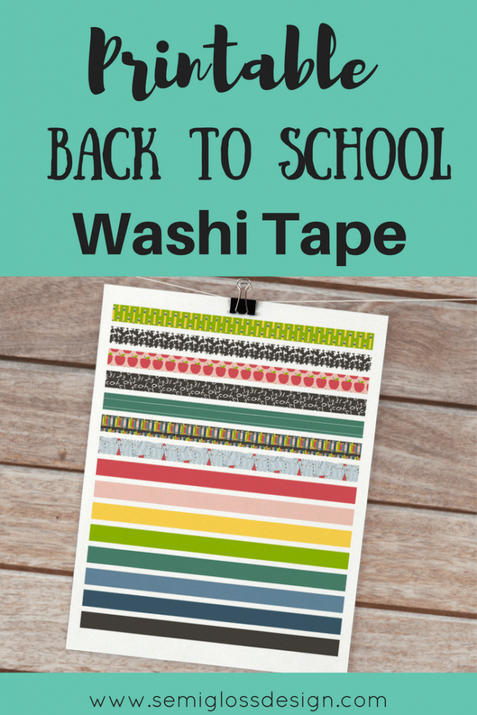 Print your own back to school washi tape