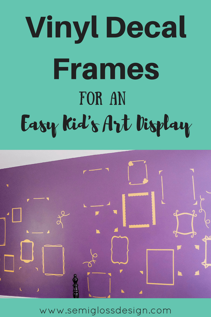 Make your own vinyl decal frames to make an easy kid's art display that's easy to change up as your little artist makes new masterpieces. 