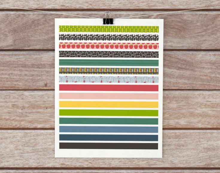 Printable Back to School Washi Tape - Semigloss Design