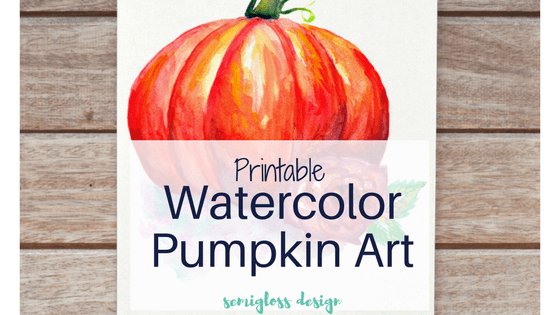 Free Printable Watercolor Pumpkin Art