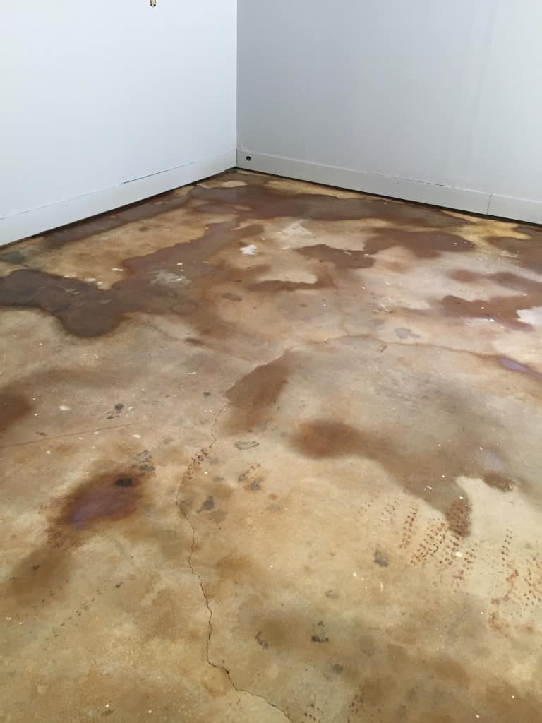 staining concrete floor in garage