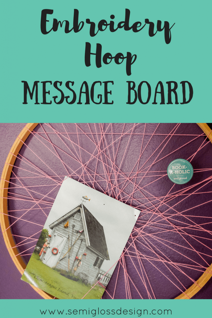 Make an embroidery hoop message board with a few simple items in just a few minutes. Gotta love easy crafts!