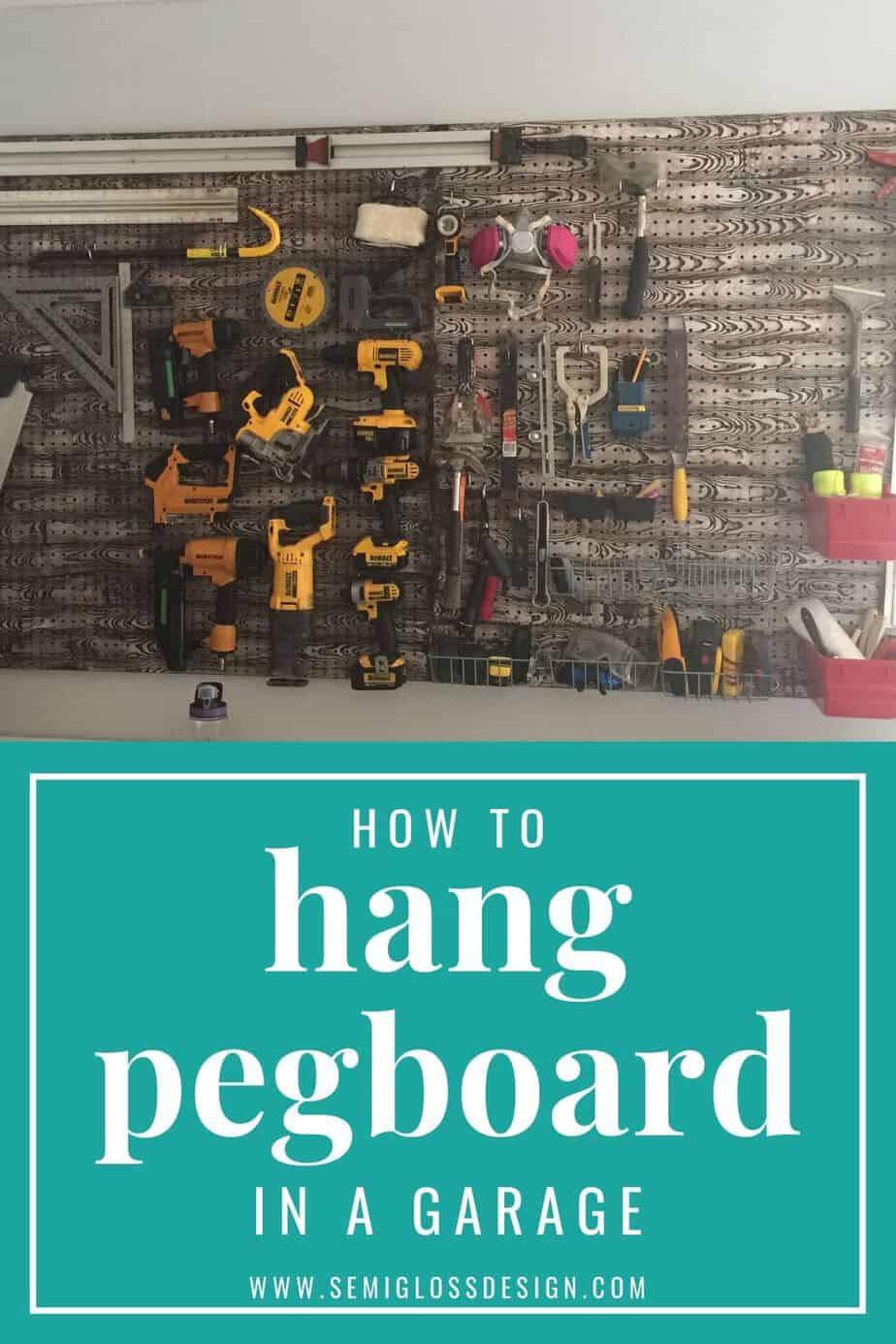 how to hang pegboard in a garage