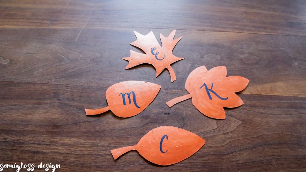 Copper Leaf Shaped Name Cards (with Free Leaf Cut Files)