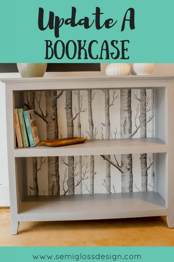 Amazing Bookshelf Makeover With Wallpaper And Paint