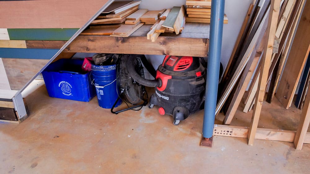 wood storage in garage