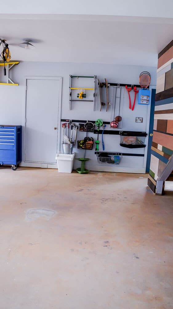 toy storage on garage walls