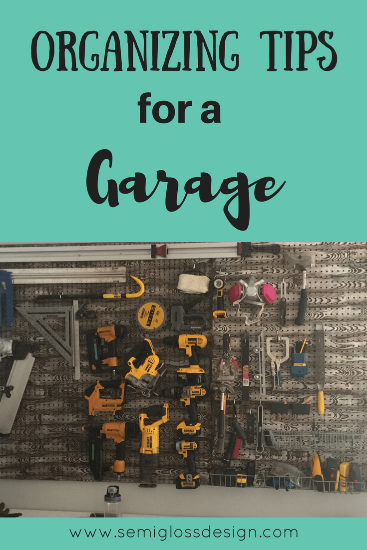 Organizing tips for a garage