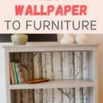 bookshelf with tree wallpaper