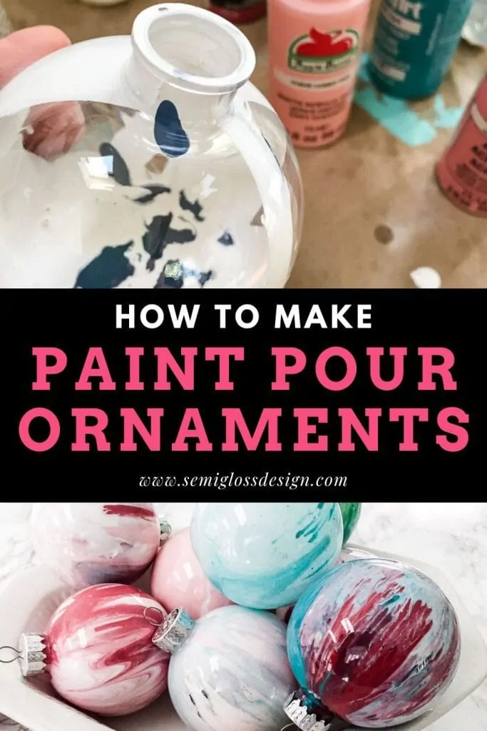 paint pour ornaments collage