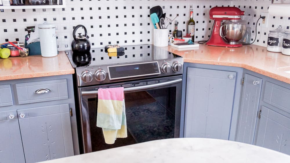 gray kitchen cabinets updated with paint