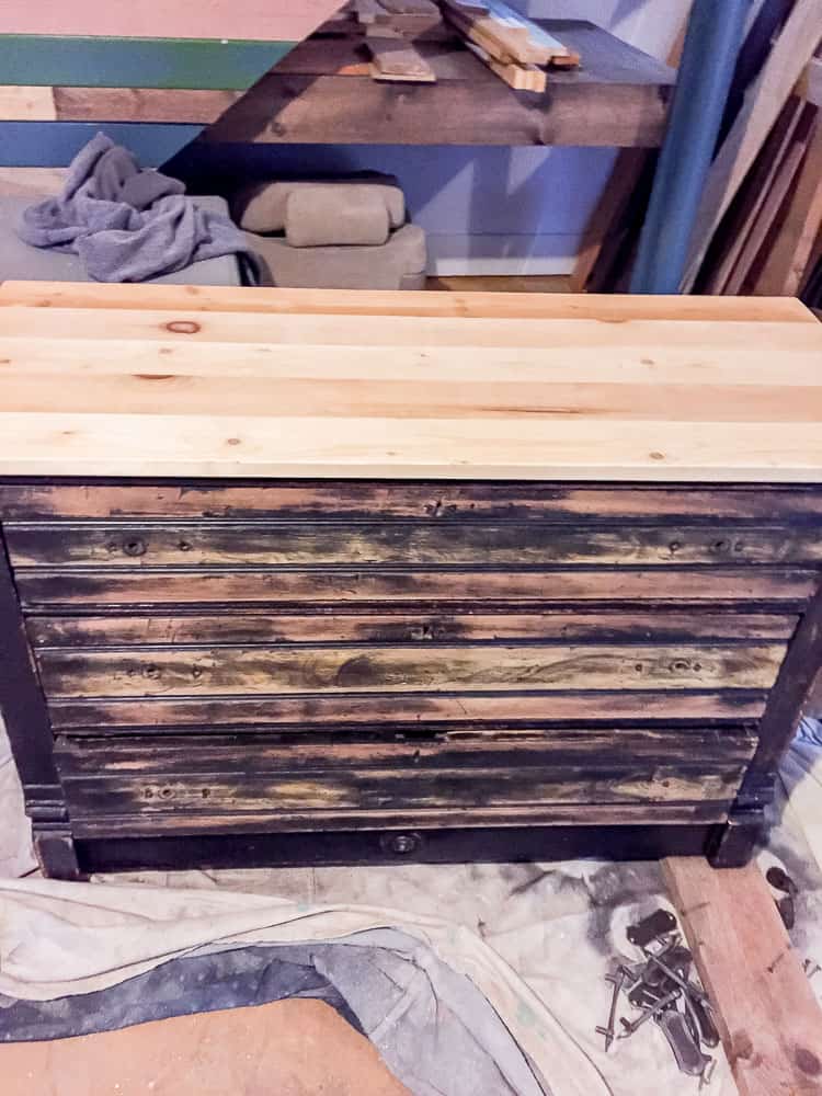 Dresser with top, in progress