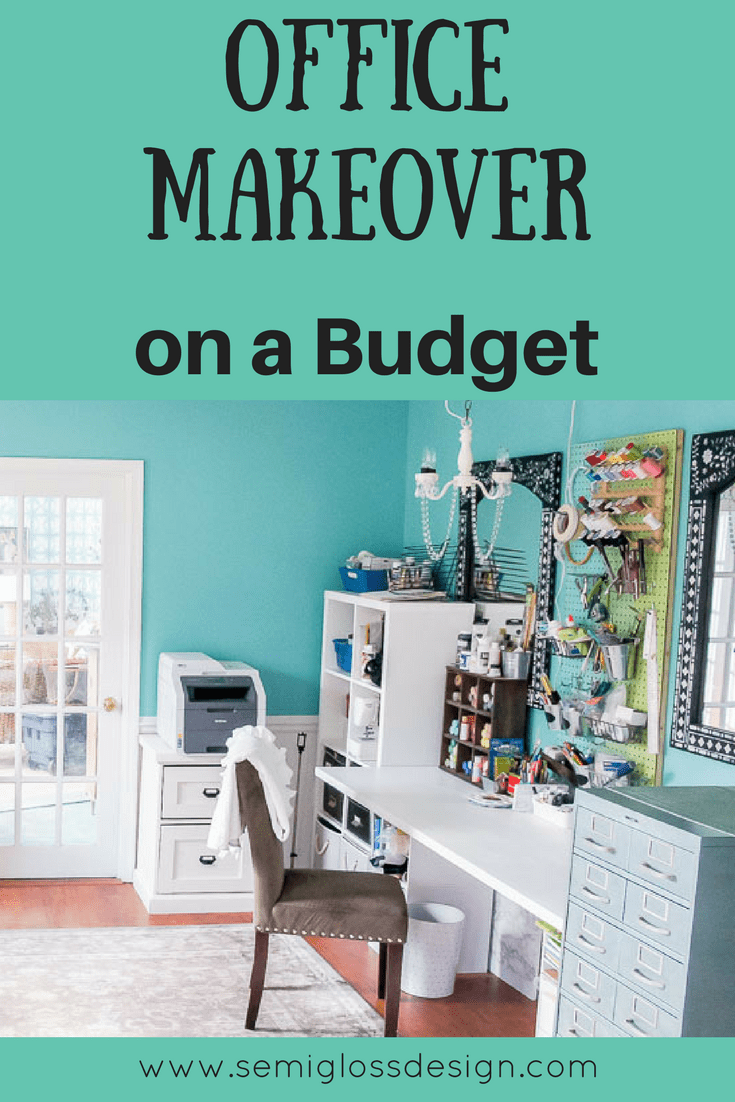 Check out this budget friendly office makeover. #officedecor 