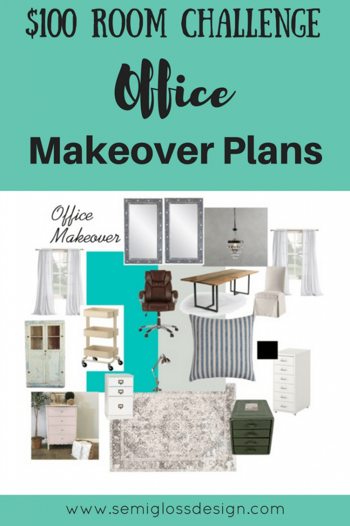Office makeover plans on a $100 room budget. Using mostly items I already own, I will update my messy office to a vintage filled beautiful space. #officeinteriordesign #officedecor #workspace 
