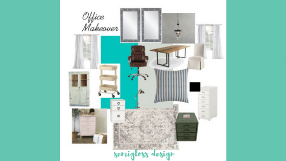 Office makeover plans on a $100 room budget. Using mostly items I already own, I will update my messy office to a vintage filled beautiful space. #officeinteriordesign #officedecor #workspace