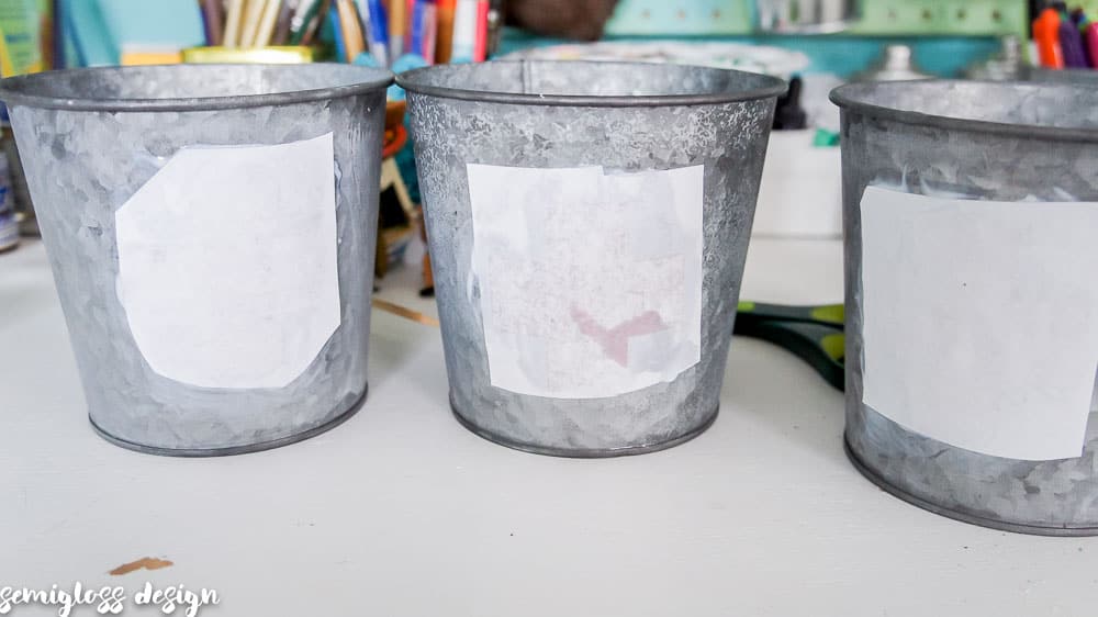 Galvanized buckets drying