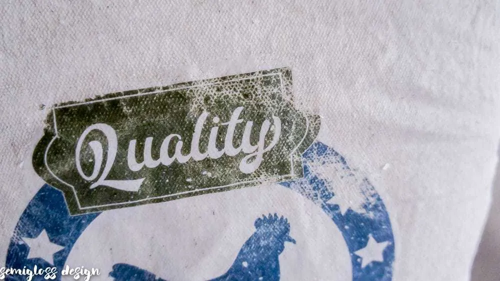 Get tips for using photo transfer medium on fabric. Make your own cute vintage style feedsack pillow or printable!