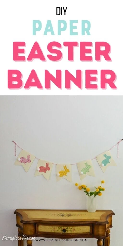 colorful bunny banner over table