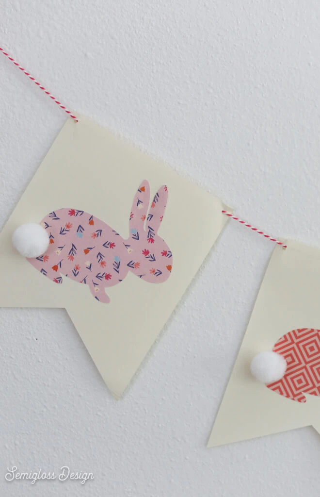 pink floral bunny banner