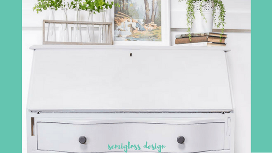 gray secretary desk makeover