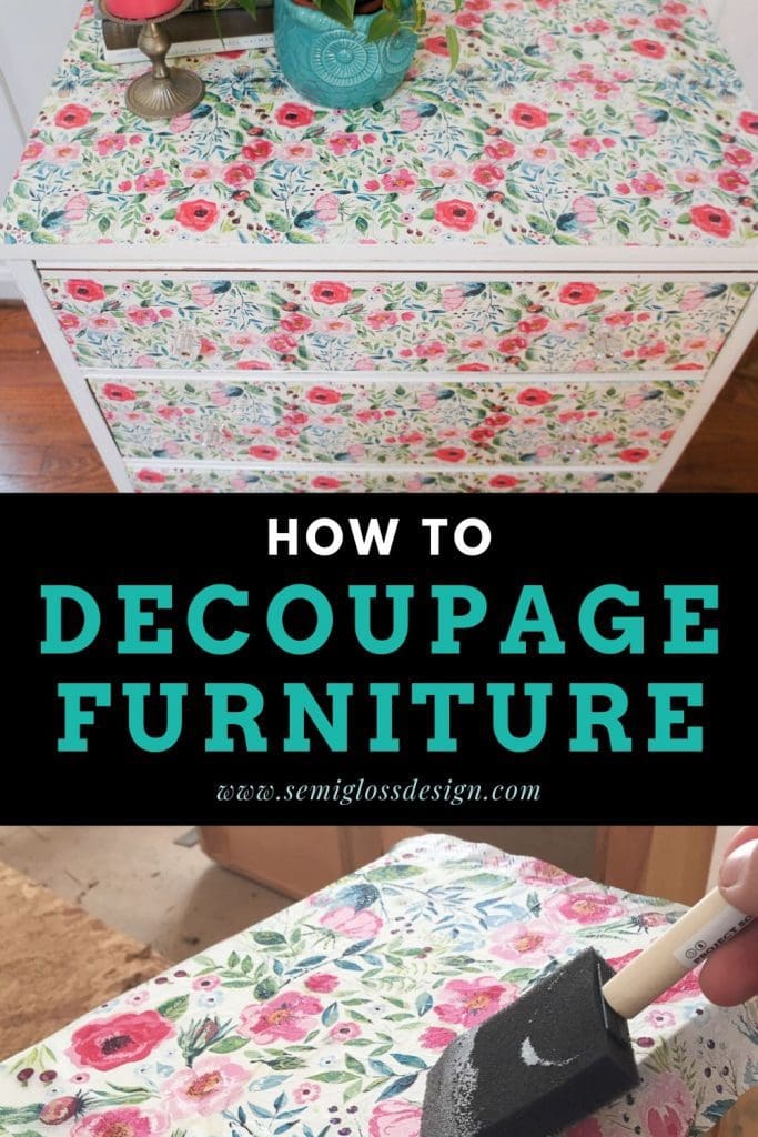 decoupage furniture collage