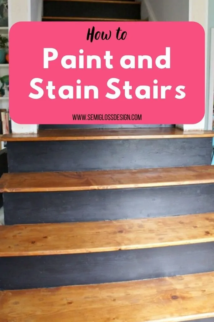 paint and stain stairs collage