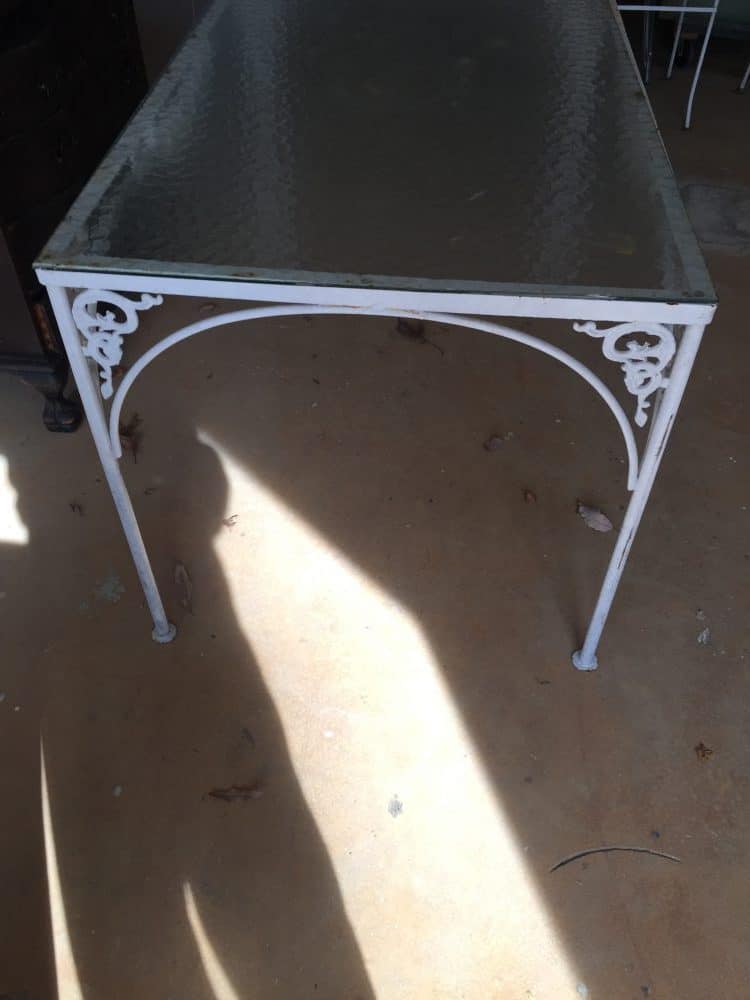 vintage patio table before painting