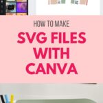 collage of screencap of Canva and a Cricut Maker