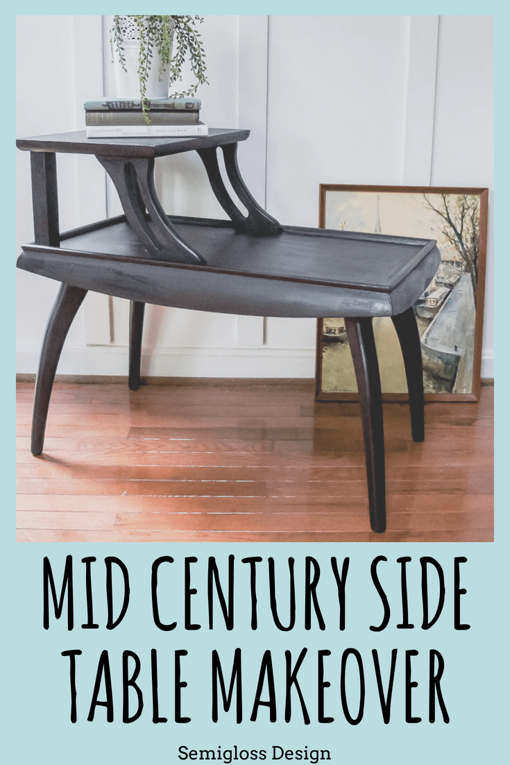 These mid century side tables had a dated finish, but that's easy to fix with paint! Check out this mid century side table makeover painted in a gorgeous black!