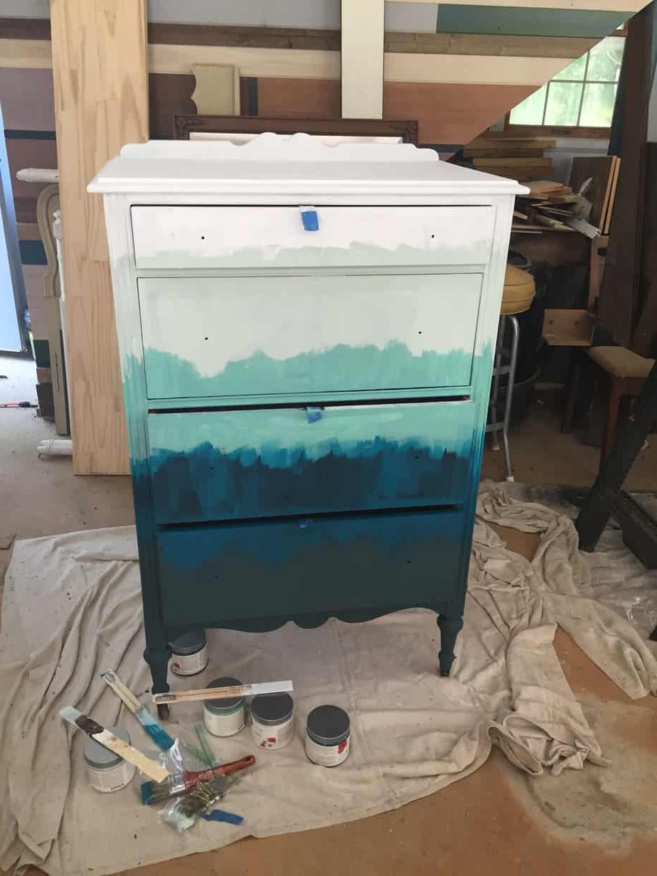 Want to bring a beachy boho look into your home? Create a blended ombre dresser with this fun painting technique. This furniture makeover is easier than you think!