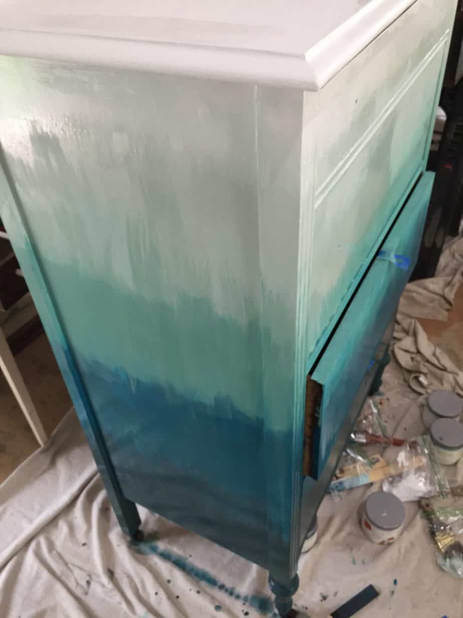 Want to bring a beachy boho look into your home? Create a blended ombre dresser with this fun painting technique. This furniture makeover is easier than you think!