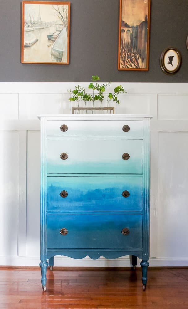 Want to bring a beachy boho look into your home? Create a blended ombre dresser with this fun painting technique. This furniture makeover is easier than you think!