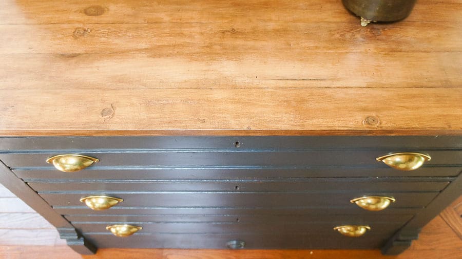 Dresser top with A Makers' Studio gel stain in English Walnut