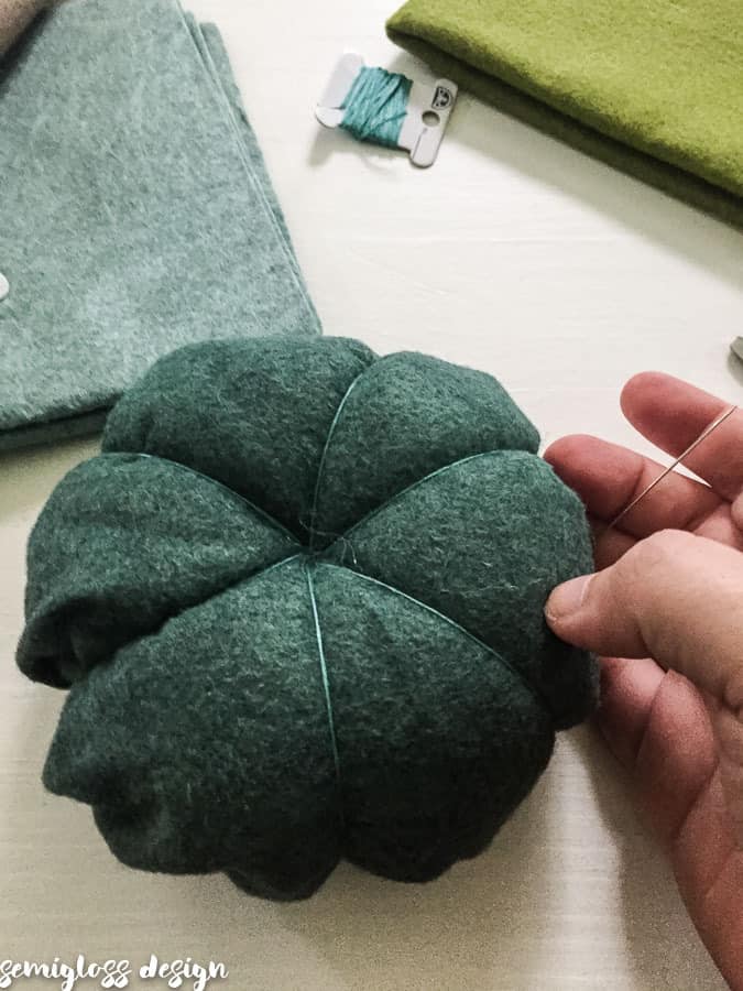 detail on felt pumpkin