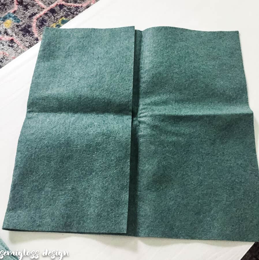 fold felt into square 