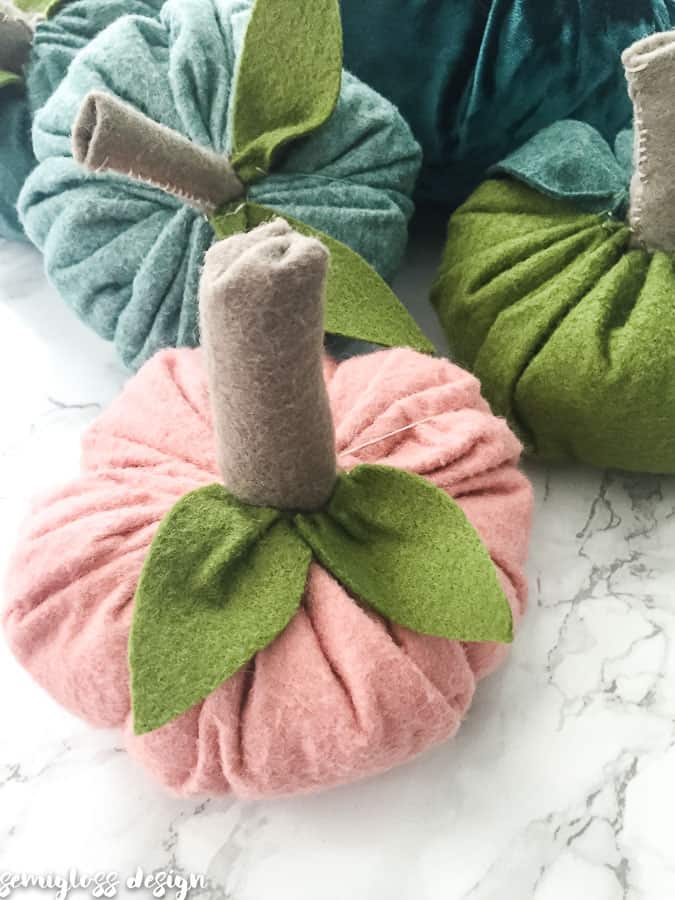 pink felt pumpkins