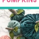 pin image - pastel felt pumpkins on marble background