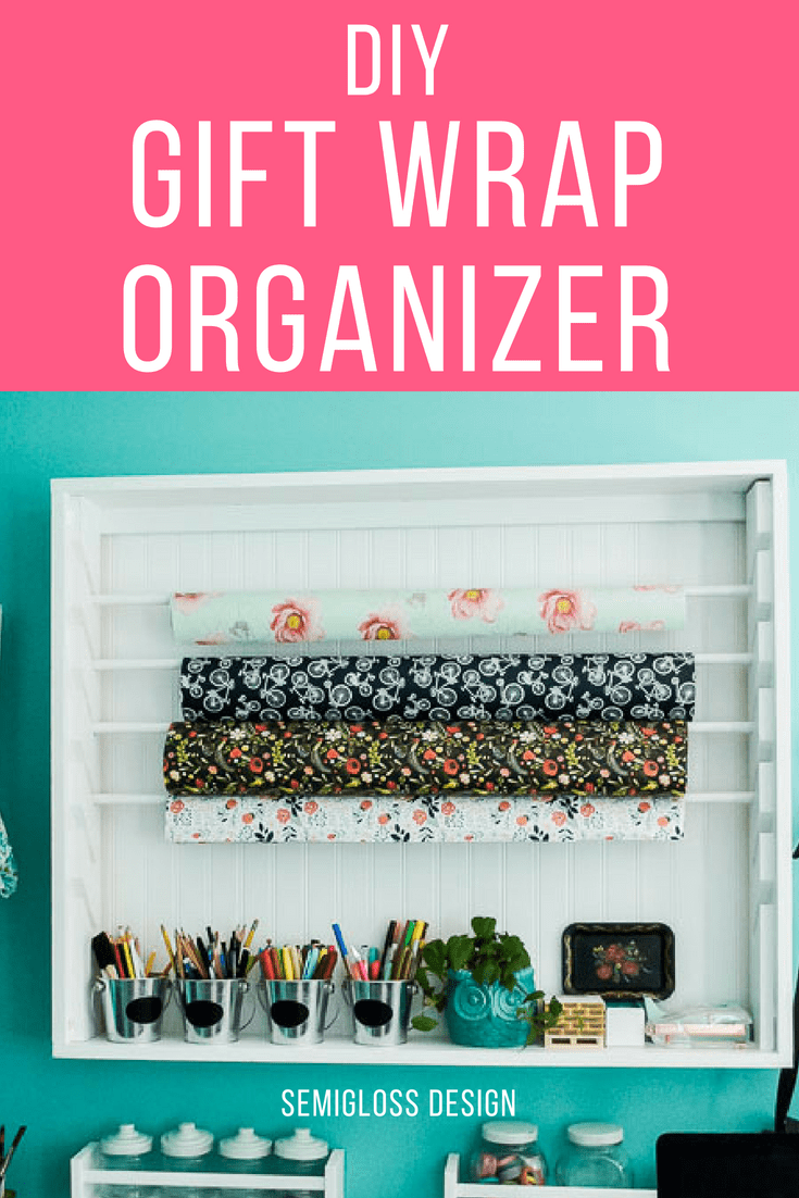 Learn how to make a hanging gift wrap organizer. 