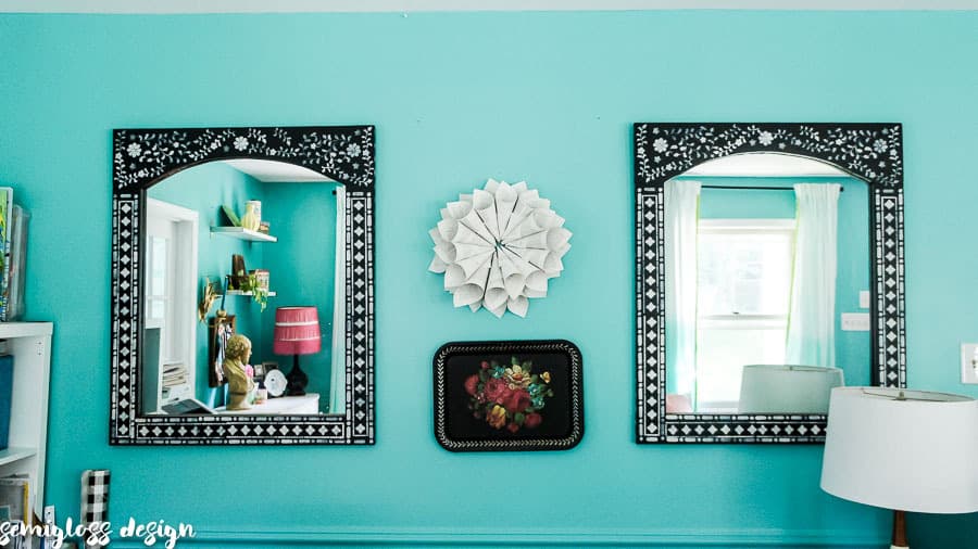 boho stenciled mirrors