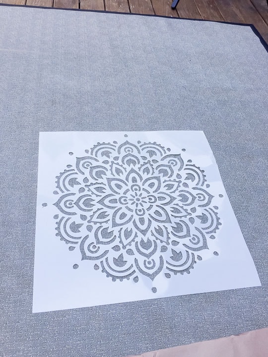 layout for first stencil on rug