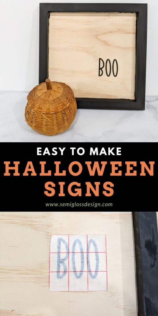 pin image - Halloween sign with vinyl collage