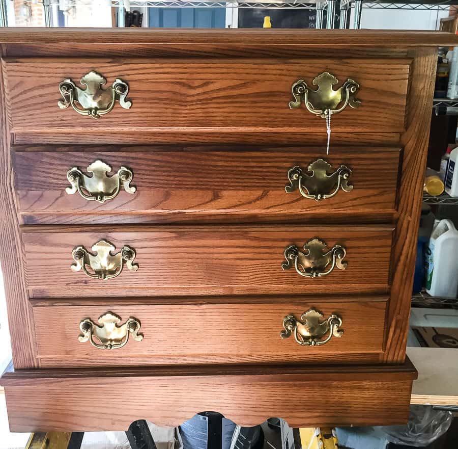 oak chest of drawers before