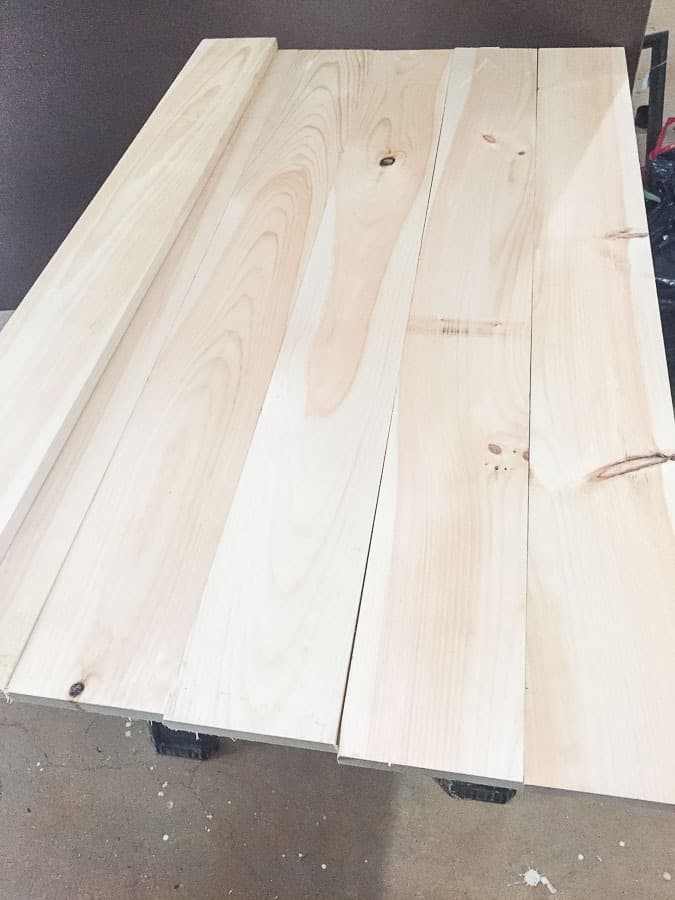 lay out wood to determine the top