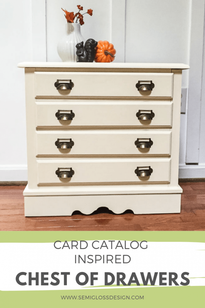 Vintage Inspired DIY Card Catalog Chest of Drawers Makeover