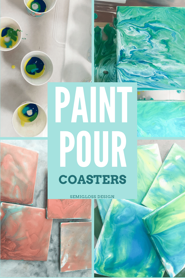 Learn how to use paint pouring to make coasters.